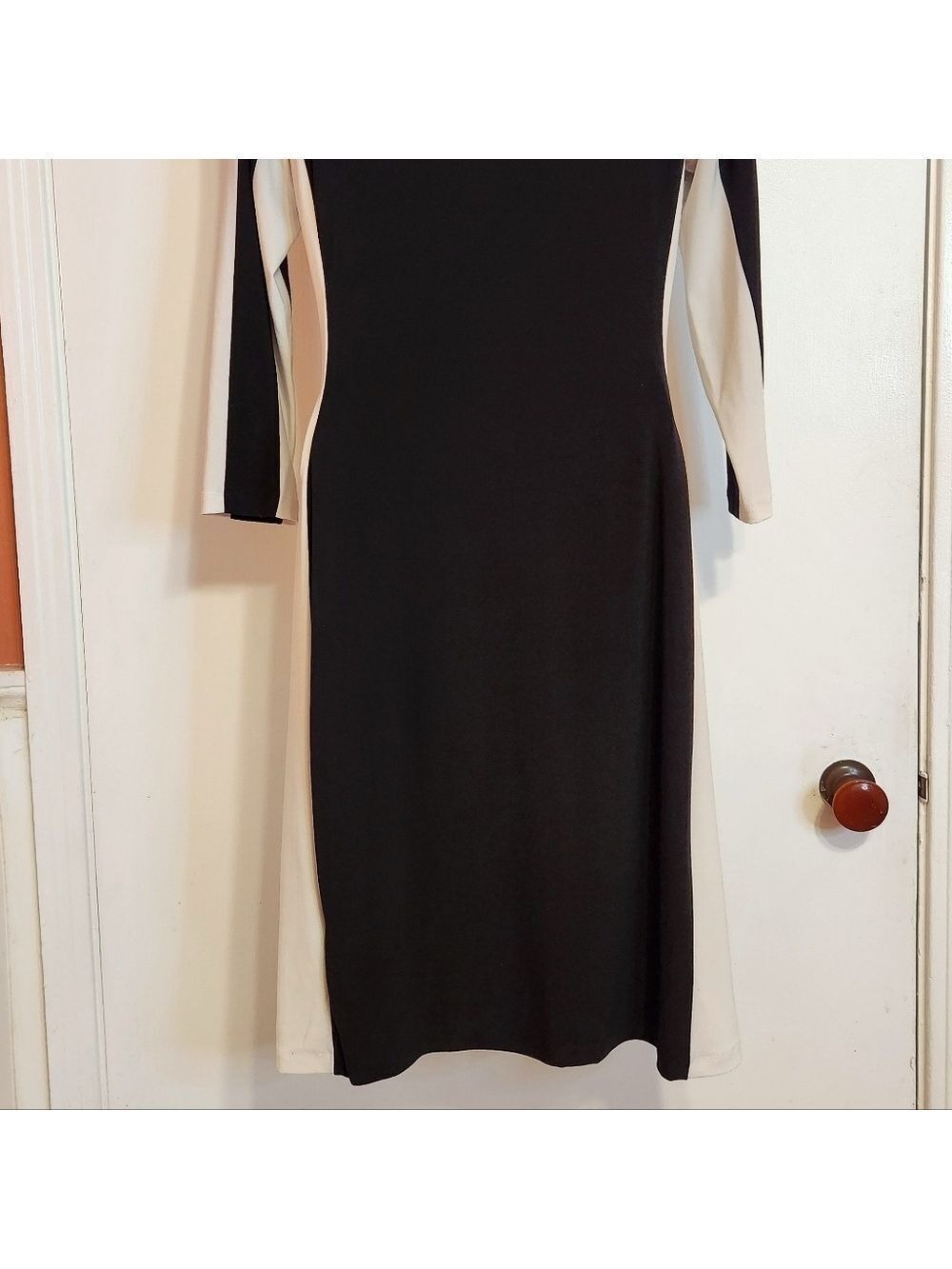 Lauren Ralph Lauren Black White Knit Dress Size 6 - Picture 8 of 12